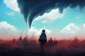 Fototapeta premium Climate change, Climate Apocalypse, Hurricane, blizzard