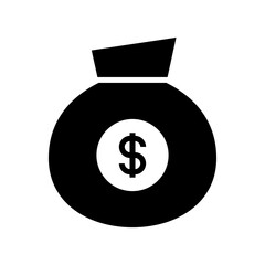 money bag icon or logo isolated sign symbol vector illustration - high quality black style vector icons
