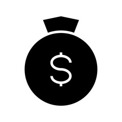 money bag icon or logo isolated sign symbol vector illustration - high quality black style vector icons
