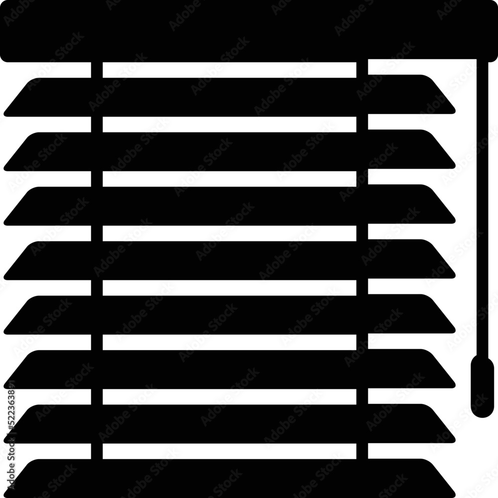 Poster horizontal window blinds flat vector icon for apps and websites