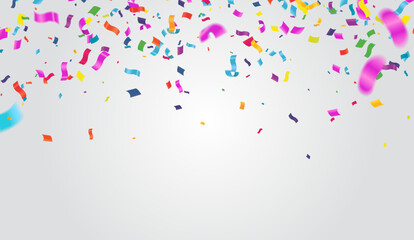 Balloons variety of colors vector illustration of  colored confetti, garlands and streamers on  background for party or carnival usage, Elements Fun Card