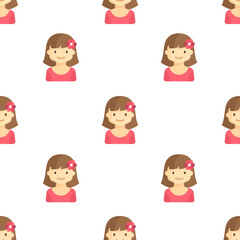 Single girl pattern. girl concept. flat trendy Vector seamless Pattern, background, wallpaper