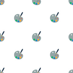 Single paint palette pattern. paint palette concept. flat trendy Vector seamless Pattern, background, wallpaper