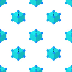 Naklejka premium Single cube pattern. cube concept. flat trendy Vector seamless Pattern, background, wallpaper
