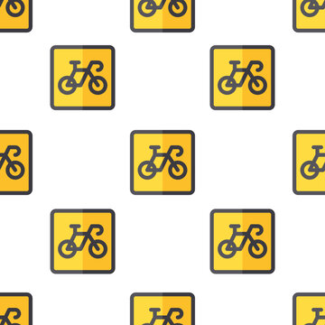 Single bicycle pattern. bicycle concept. flat trendy Vector seamless Pattern, background, wallpaper