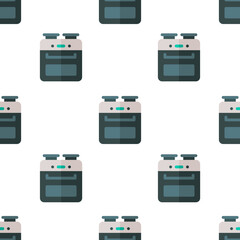 Single oven pattern. oven concept. flat trendy Vector seamless Pattern, background, wallpaper