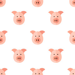 Single pig pattern. pig concept. flat trendy Vector seamless Pattern, background, wallpaper