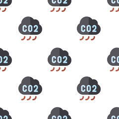 Single co2 pattern. co2 concept. flat trendy Vector seamless Pattern, background, wallpaper