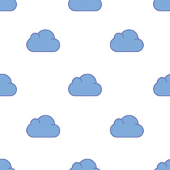 Single cloud pattern. cloud concept. flat trendy Vector seamless Pattern, background, wallpaper