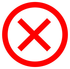 Fototapeta premium Delete icon - no sign, close symbol vector, cancel, wrong and reject illustration