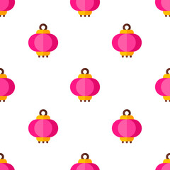Single lantern pattern. lantern concept. flat trendy Vector seamless Pattern, background, wallpaper
