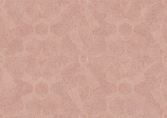 Hand-drawn abstract seamless ornament. Light semi transparent pale pink on a pale pink background. Paper texture. Digital artwork, A4. (pattern: p05b)