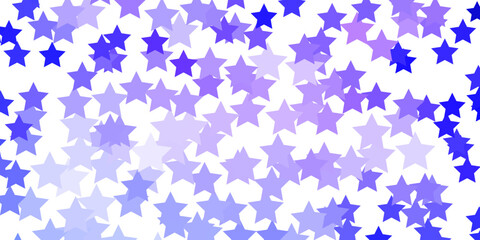 Fototapeta na wymiar Light Purple vector template with neon stars.