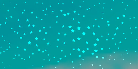 Dark Green vector layout with bright stars.