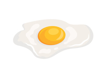 Broken chicken egg. Natural, fresh and organic products, protein and yolk. Cooking steps, natural ingredients and recipe. Online supermarket or grocery store. Cartoon flat vector illustration