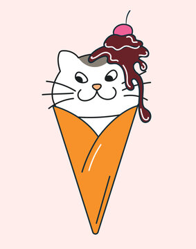 recommend clip art: Ice cream cat