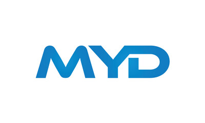 initial MYD creative modern lettermark logo design, linked typography monogram icon vector illustration  - obrazy, fototapety, plakaty