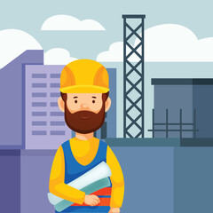Banner design of happy engineer's day cartoon style