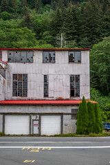  Abandoned fishery buildings in Juneau, Alaska.