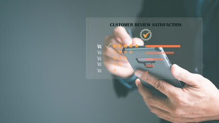 Consumers point to stars for the best satisfaction rating based on the store's service experience, customer engagement concept based on test results and product evaluation through the Internet.