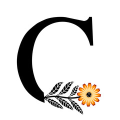 Floral Letter C