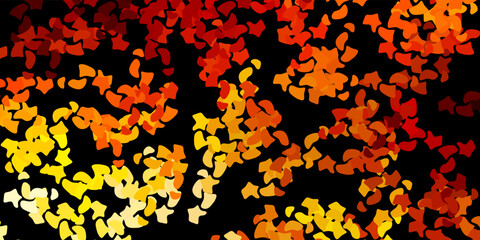 Dark orange vector texture with memphis shapes.