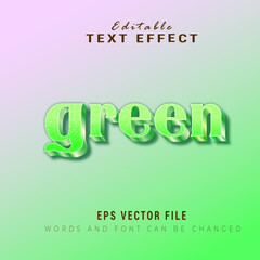 Green editable vector text effect