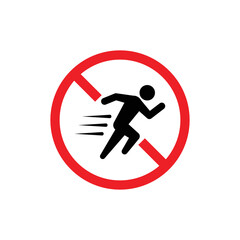No running vector icon. Flat No running symbol is isolated on a white background. vector illustration