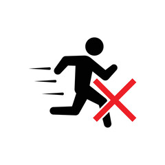 Fototapeta na wymiar No running vector icon. Flat No running symbol is isolated on a white background. vector illustration