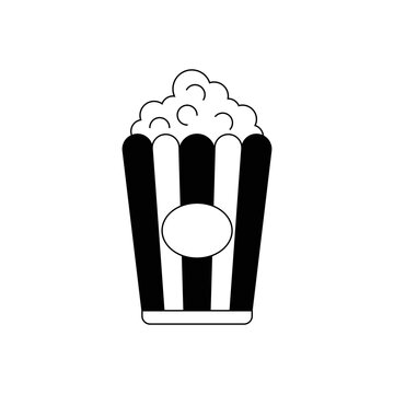 Popcorn line icon. Pop corn, bucket, box. Cinema concept. takeaway food, snack. isolated on white background. vector illustration