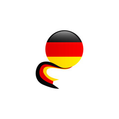 Round germany flag with banner ribbon