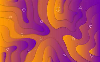 Orange pink abstract wave background