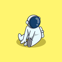 An astronaut illustration logo design