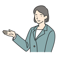案内するビジネス女性