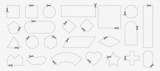 Template for cutting. Set of different geometric shapes. Collection of frames for text and educational materials for childrens. Cartoon flat vector illustrations isolated on transparent background