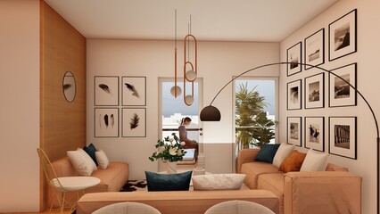 Living room, dining room and kitchen, a warm and welcoming space