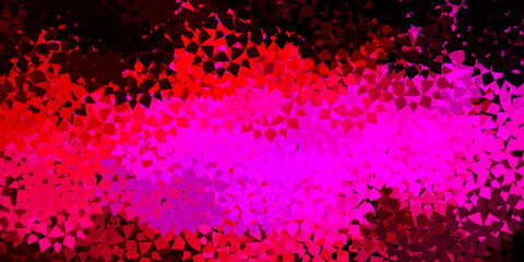 Dark pink vector backdrop with triangles, lines.