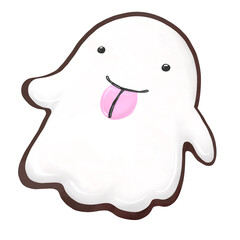 Halloween ghost cookies, chocolate flavor