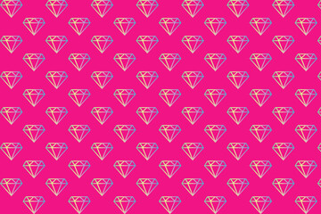 Naklejka na ściany i meble Pink seamless background with diamonds
