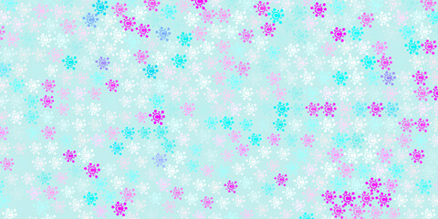 Light Pink, Blue vector background with covid-19 symbols.
