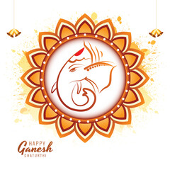 God ganesha illustration for happy ganesh chaturthi card background