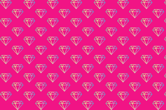 Pink Seamless Background With Diamonds