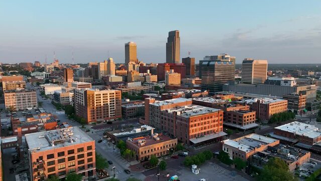 Omaha Skyline Summer Aerial 4K