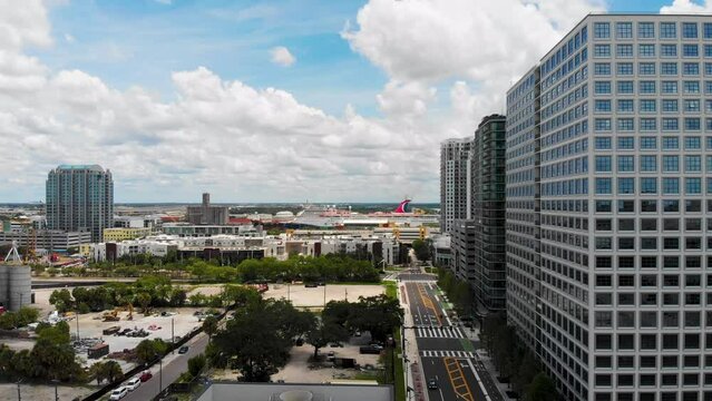 4K Aerial Drone Video of Luxury High-Rise Condominiums in Downtown Tampa, FL