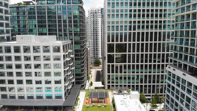 4K Aerial Drone Video of Luxury High-Rise Condominiums in Downtown Tampa, FL