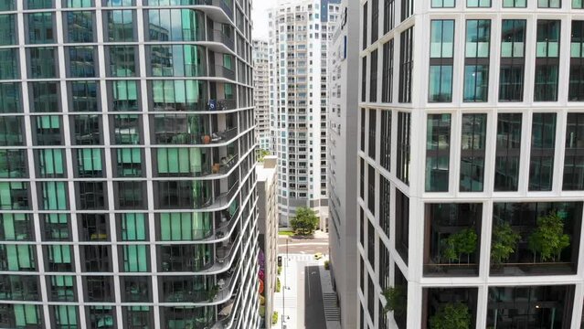 4K Aerial Drone Video of Luxury High-Rise Condominiums in Downtown Tampa, FL
