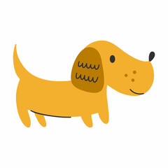 Cute dog in doodle style. Vector illustration. Pet. Hand drawn art.