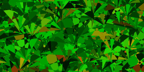 Dark Green, Red vector pattern with polygonal shapes.