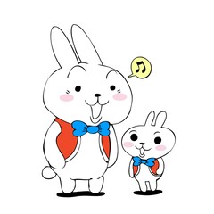 Two rabbits on Easter