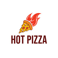 Fire Pizza Logo | Pizza Slice logo | Hot Pizza Logo